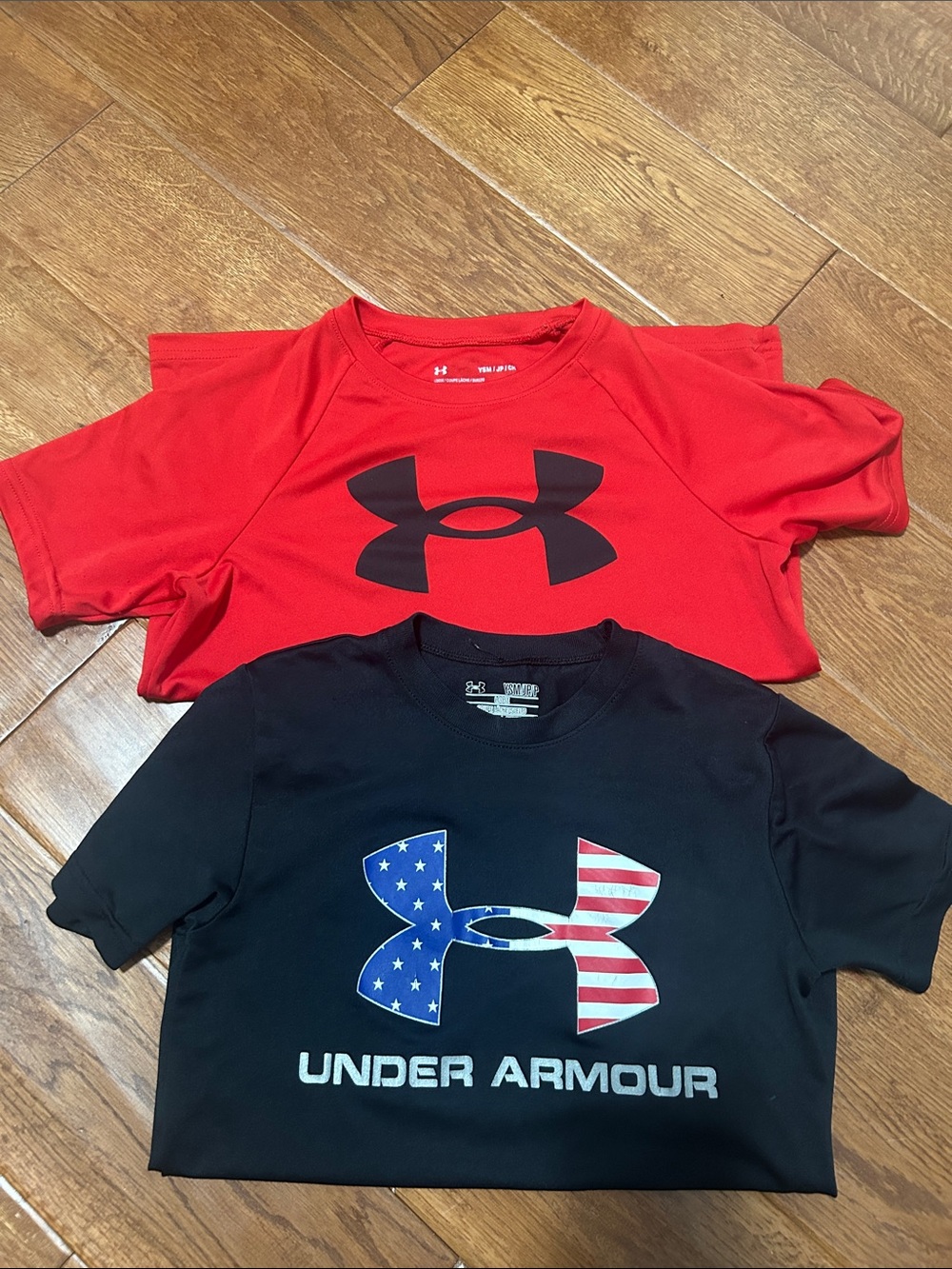 Under Armour Red and Black Kids' Short Sleeve Logo Tees